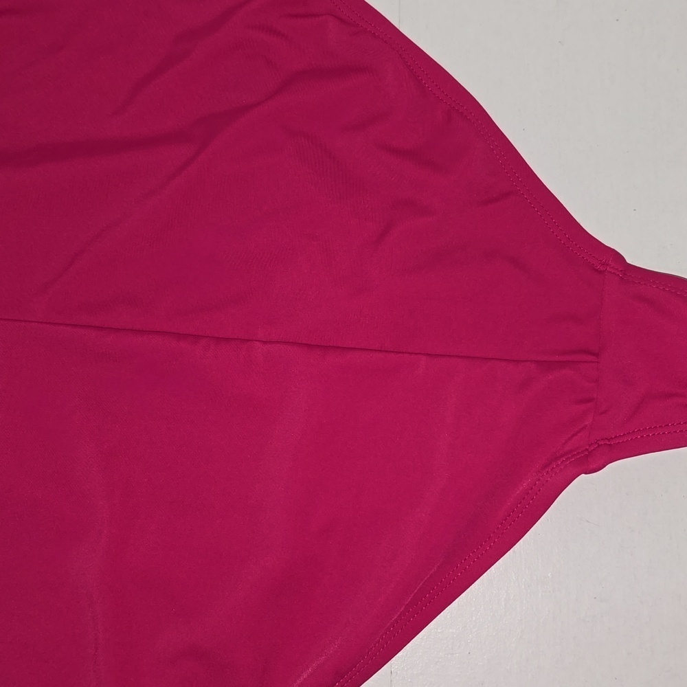 Kona Sol One Piece Swimsuit Ruffle One Shoulder Full Coverage Seat Hot Pink - Picture 13 of 15